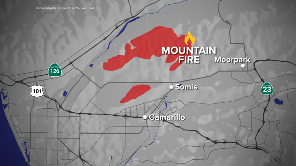 Interactive mountain fire map of the California fires